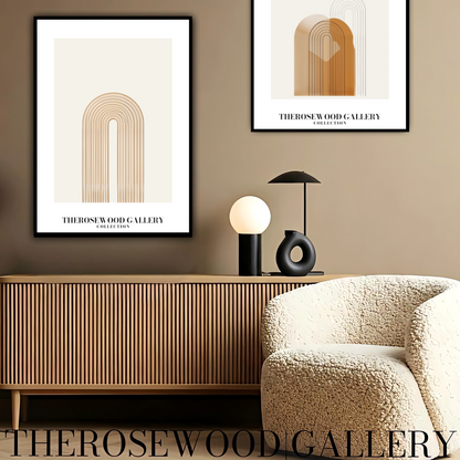 Digital Abstract Brush Stroke Lines | Studio Quality Download | Monochromatic Palette | Minimalist Arc Line | Bedroom Decor