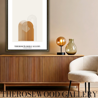 Minimalist Digital Print | Premium Quality Digital Download | Golden Palette | Geometric Arc | Contemporary Home