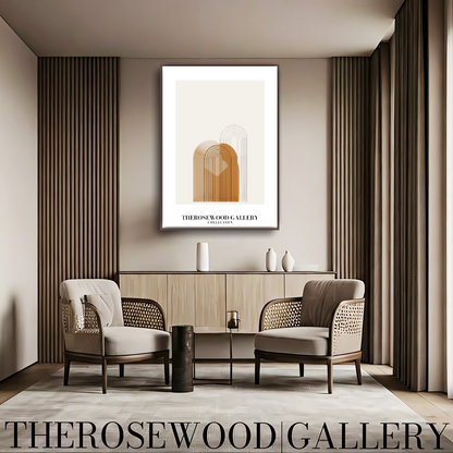 Minimalist Digital Print | Premium Quality Digital Download | Golden Palette | Geometric Arc | Contemporary Home