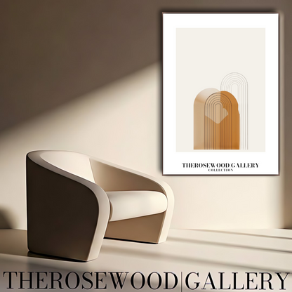 Minimalist Digital Print | Premium Quality Digital Download | Golden Palette | Geometric Arc | Contemporary Home