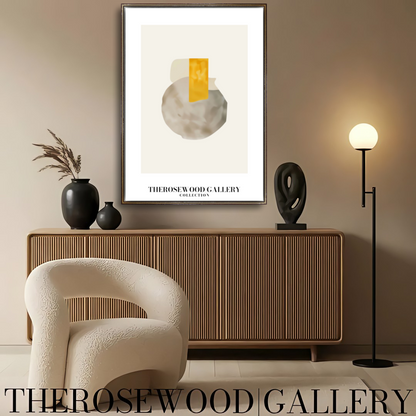 Minimalist Wall Art | Ultra HD Download | Gray Yellow Colors | Abstract Geometry | Cozy Interiors