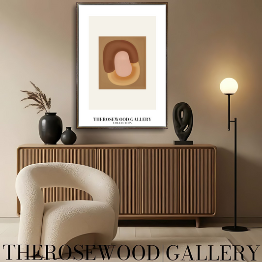 Geometric Minimalist Print | Digital File | Brown Warm Shades |  Abstract Square Art | Home Decor
