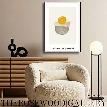 Geometric Minimalist Art Print | Ultra HD Download | Yellow Art | Sleek Patterns | Stylish Decor