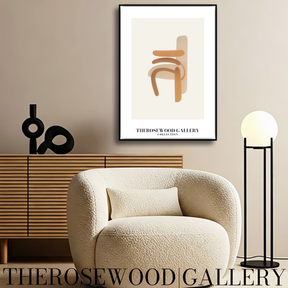 Digital Minimalist Wall Art | High-Resolution Download | Pale Organe Palette | Geometric Shapes | Modern Home Decor