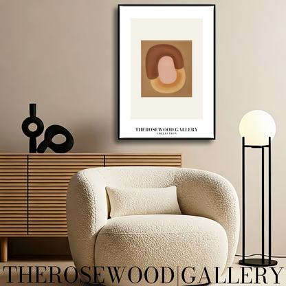 Geometric Minimalist Print | Digital File | Brown Warm Shades |  Abstract Square Art | Home Decor