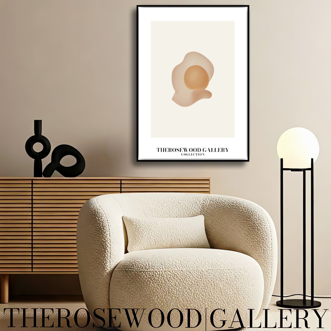 Modern Minimalist Digital Art | High-Quality Download | Beige Muted Tones | Simple Geometric Shapes | Elegant Wall