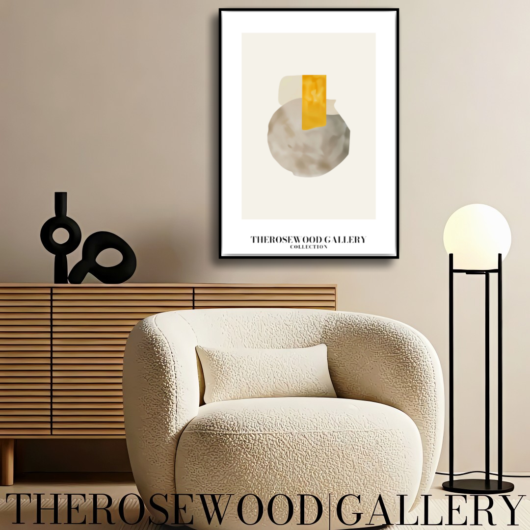 Minimalist Wall Art | Ultra HD Download | Gray Yellow Colors | Abstract Geometry | Cozy Interiors