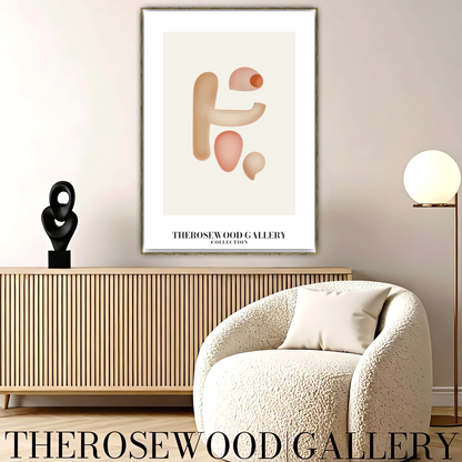 Minimalist Wall Art Print | Crisp Digital Download | Soft Pink Colors | Abstract Circles | Contemporary