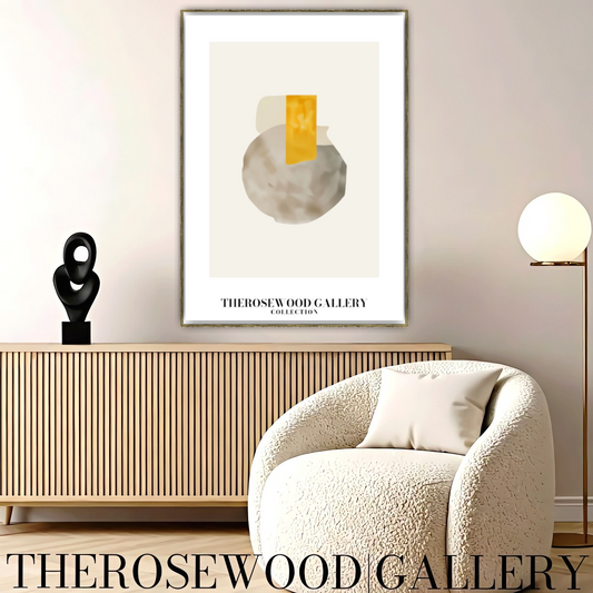 Minimalist Wall Art | Ultra HD Download | Gray Yellow Colors | Abstract Geometry | Cozy Interiors
