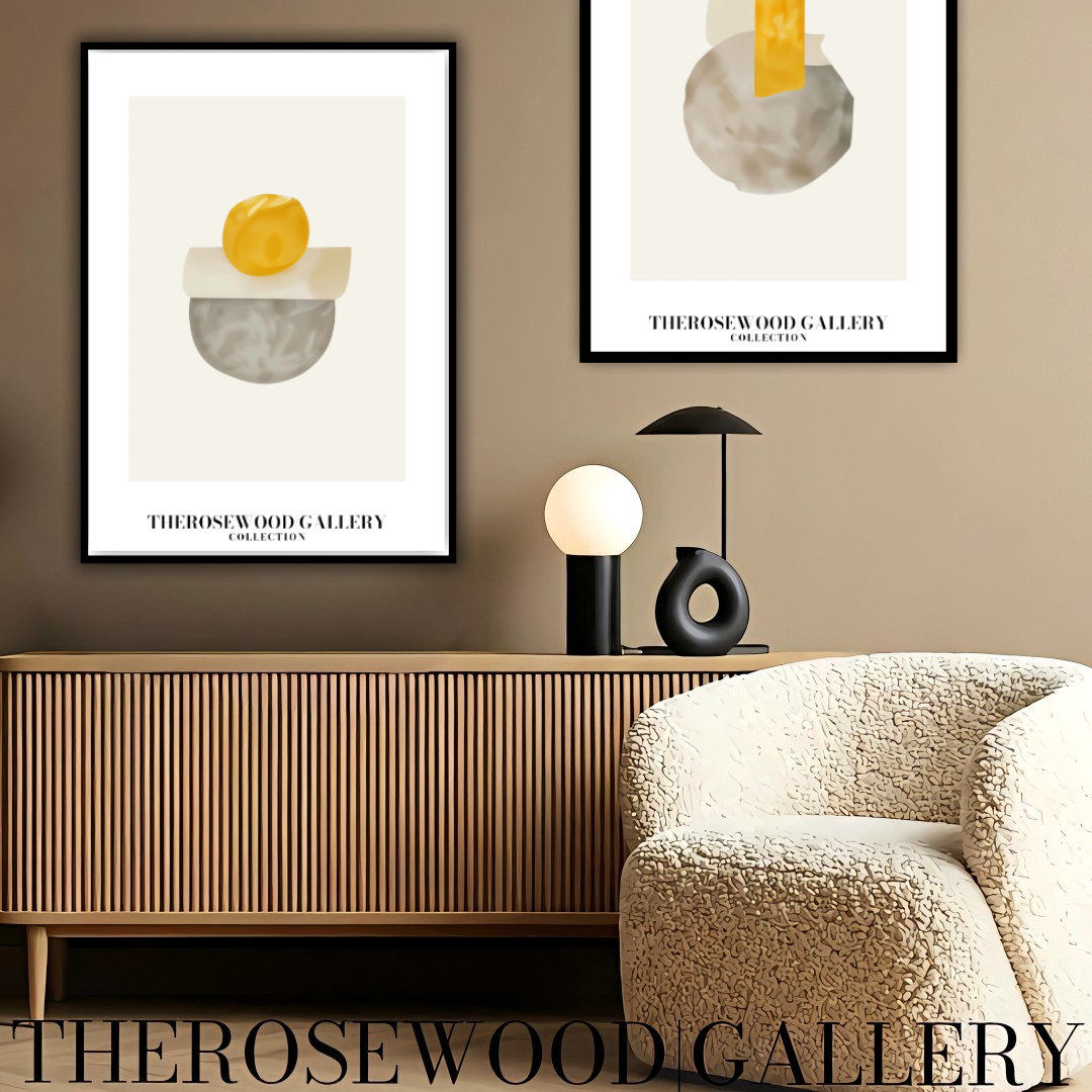Geometric Minimalist Art Print | Ultra HD Download | Yellow Art | Sleek Patterns | Stylish Decor