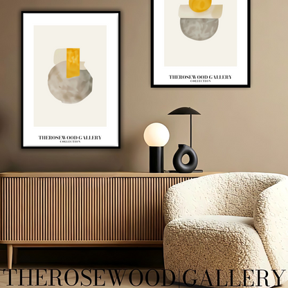 Minimalist Wall Art | Ultra HD Download | Gray Yellow Colors | Abstract Geometry | Cozy Interiors