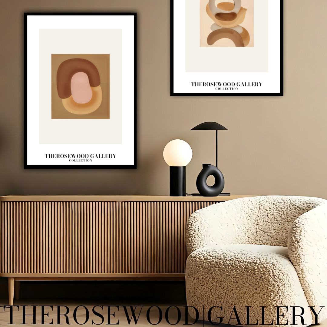 Geometric Minimalist Print | Digital File | Brown Warm Shades |  Abstract Square Art | Home Decor