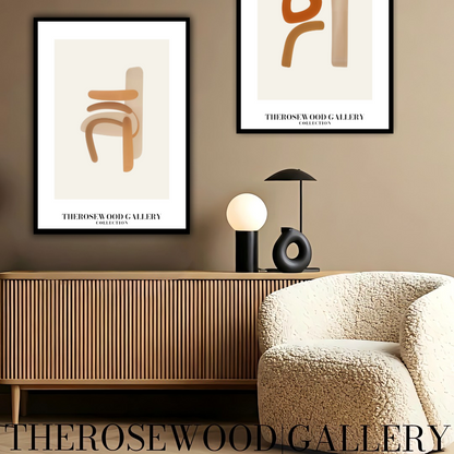 Digital Minimalist Wall Art | High-Resolution Download | Pale Organe Palette | Geometric Shapes | Modern Home Decor