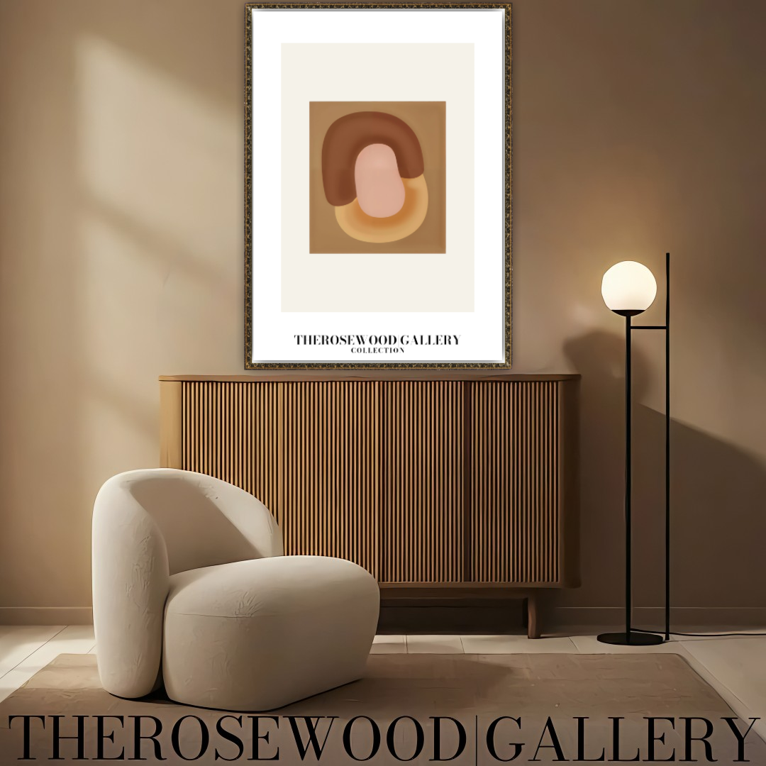 Geometric Minimalist Print | Digital File | Brown Warm Shades |  Abstract Square Art | Home Decor