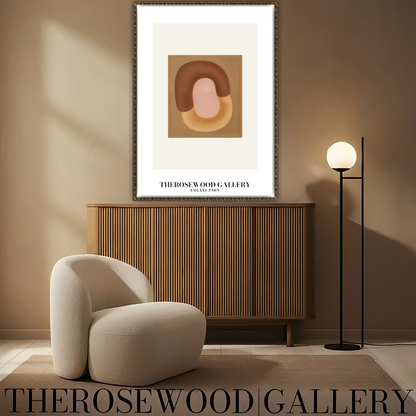 Geometric Minimalist Print | Digital File | Brown Warm Shades |  Abstract Square Art | Home Decor