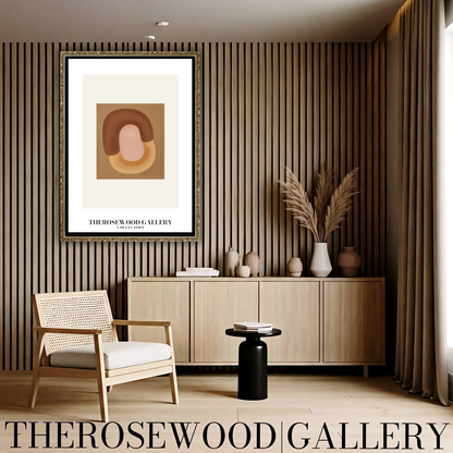 Geometric Minimalist Print | Digital File | Brown Warm Shades |  Abstract Square Art | Home Decor