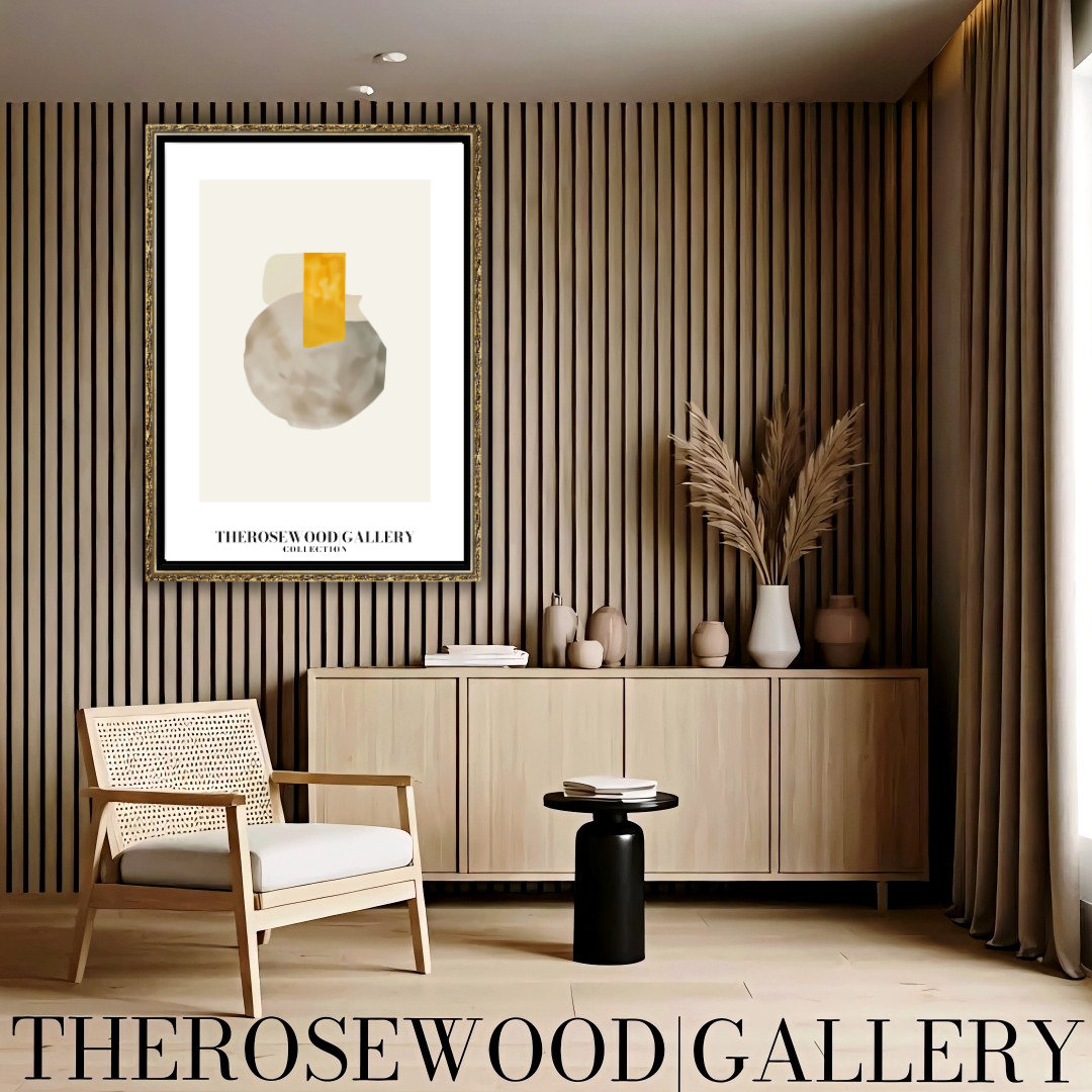 Minimalist Wall Art | Ultra HD Download | Gray Yellow Colors | Abstract Geometry | Cozy Interiors