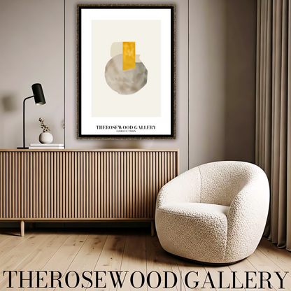 Minimalist Wall Art | Ultra HD Download | Gray Yellow Colors | Abstract Geometry | Cozy Interiors