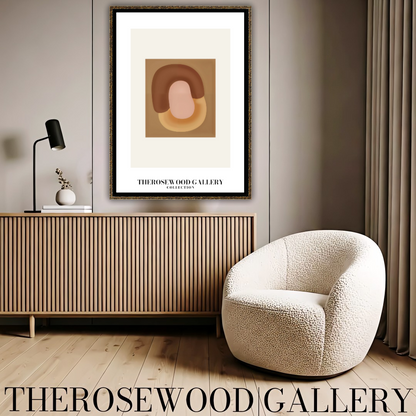 Geometric Minimalist Print | Digital File | Brown Warm Shades |  Abstract Square Art | Home Decor
