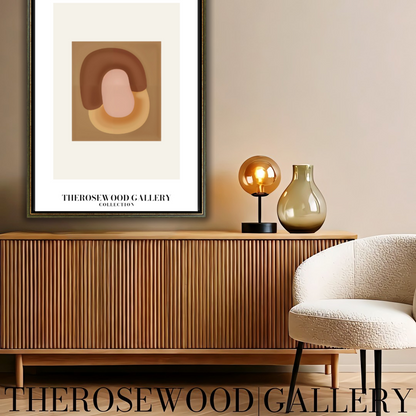 Geometric Minimalist Print | Digital File | Brown Warm Shades |  Abstract Square Art | Home Decor