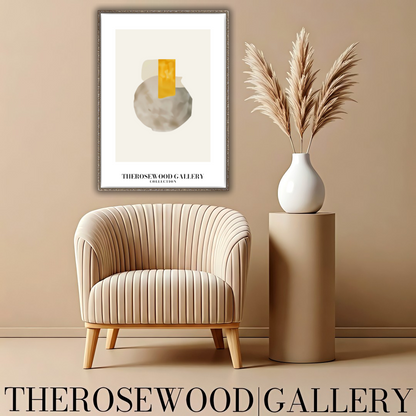 Minimalist Wall Art | Ultra HD Download | Gray Yellow Colors | Abstract Geometry | Cozy Interiors