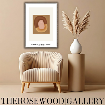 Geometric Minimalist Print | Digital File | Brown Warm Shades |  Abstract Square Art | Home Decor