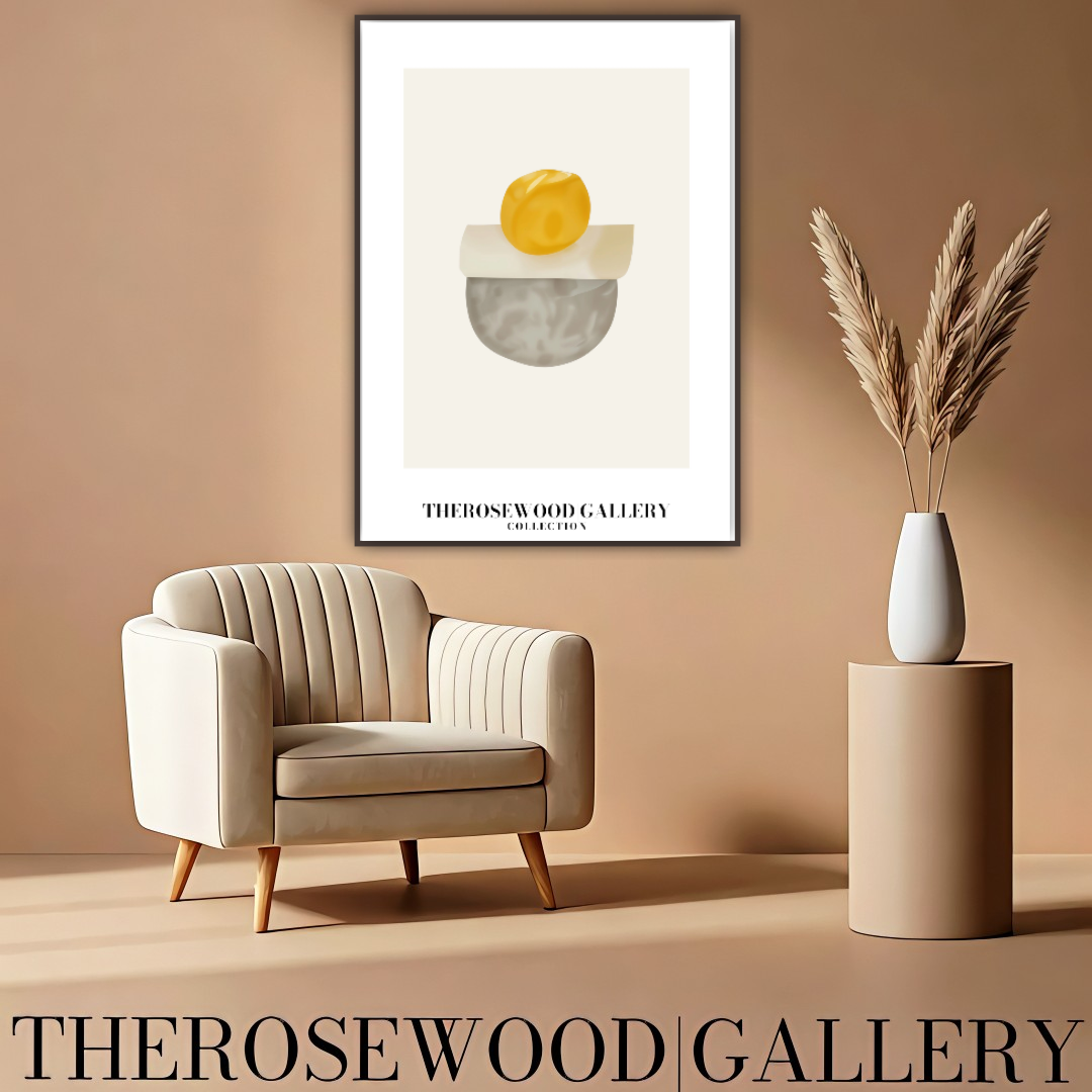 Geometric Minimalist Art Print | Ultra HD Download | Yellow Art | Sleek Patterns | Stylish Decor