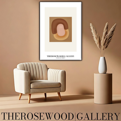 Geometric Minimalist Print | Digital File | Brown Warm Shades |  Abstract Square Art | Home Decor