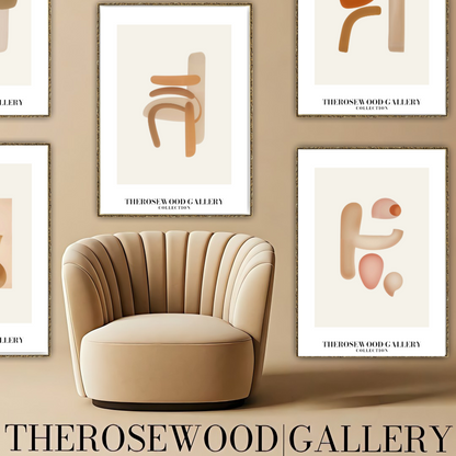Digital Minimalist Wall Art | High-Resolution Download | Pale Organe Palette | Geometric Shapes | Modern Home Decor