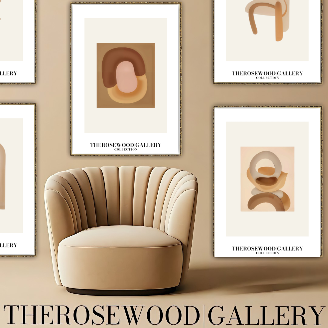 Geometric Minimalist Print | Digital File | Brown Warm Shades |  Abstract Square Art | Home Decor