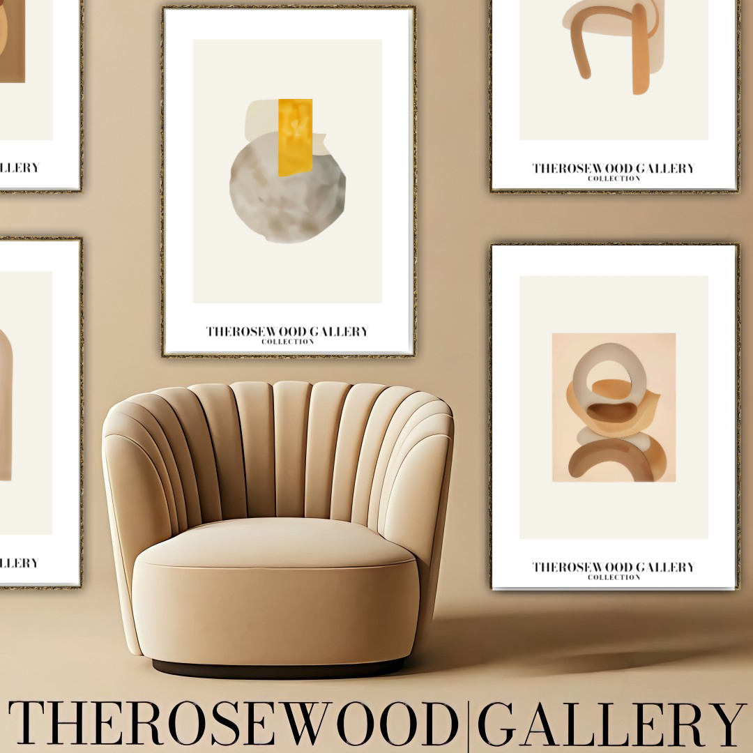Minimalist Wall Art | Ultra HD Download | Gray Yellow Colors | Abstract Geometry | Cozy Interiors