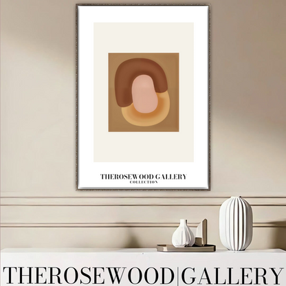 Geometric Minimalist Print | Digital File | Brown Warm Shades |  Abstract Square Art | Home Decor
