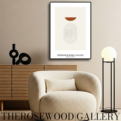 Minimalist Digital Print | Premium Quality Download | Red-Orange | Fine Lines  | Contemporary Geometric Art