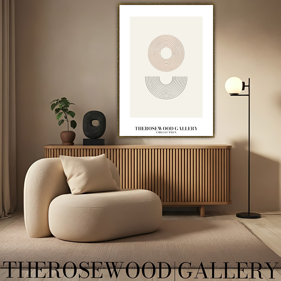 Digital Minimalist Wall Art | High-Resolution Download | Neutral | Fine Black Lines & Geometric Shapes | Contemporary Art