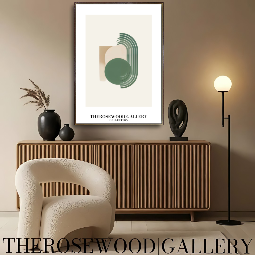 Printable Modern Abstract Art | High-Resolution Download | Soft Beige-Green Shades | Geometric Lines | Home Decor
