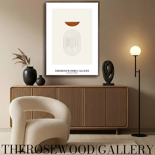 Minimalist Digital Print | Premium Quality Download | Red-Orange | Fine Lines  | Contemporary Geometric Art