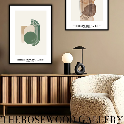 Printable Modern Abstract Art | High-Resolution Download | Soft Beige-Green Shades | Geometric Lines | Home Decor