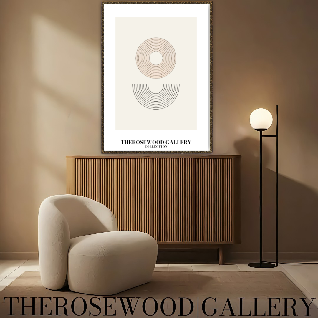 Digital Minimalist Wall Art | High-Resolution Download | Neutral | Fine Black Lines & Geometric Shapes | Contemporary Art