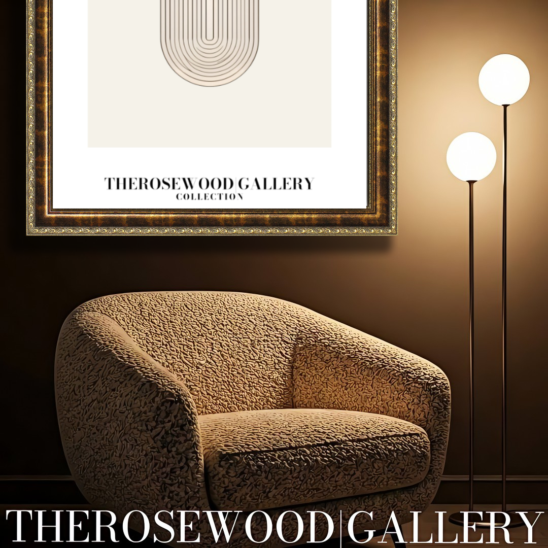 Modern Wall Art | High-Definition Digital File | Beige Colors | Fine Orange Lines | Oval Design |  Interior Art