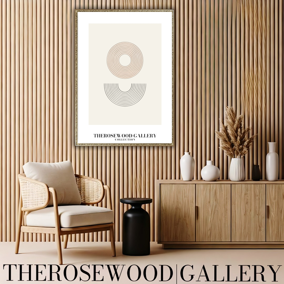 Digital Minimalist Wall Art | High-Resolution Download | Neutral | Fine Black Lines & Geometric Shapes | Contemporary Art