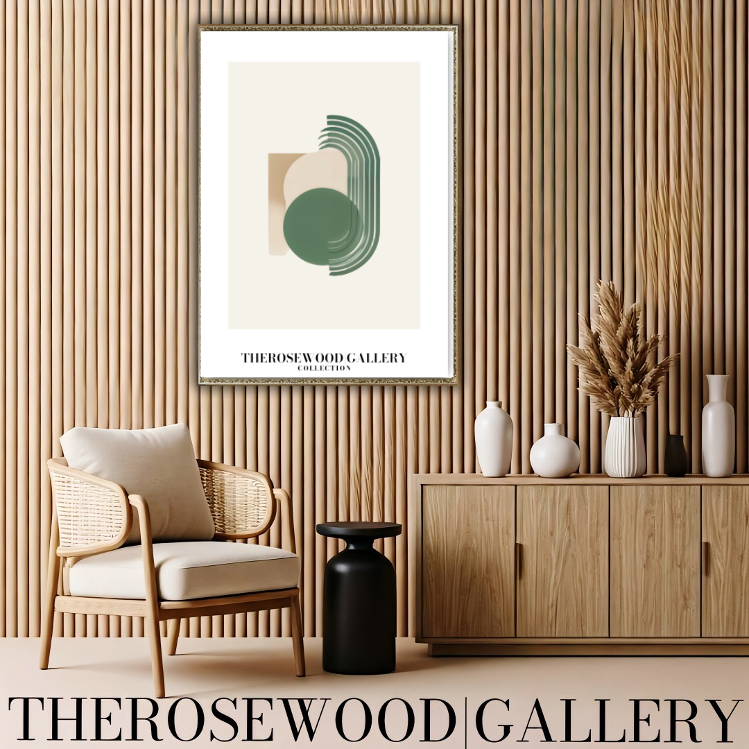 Printable Modern Abstract Art | High-Resolution Download | Soft Beige-Green Shades | Geometric Lines | Home Decor