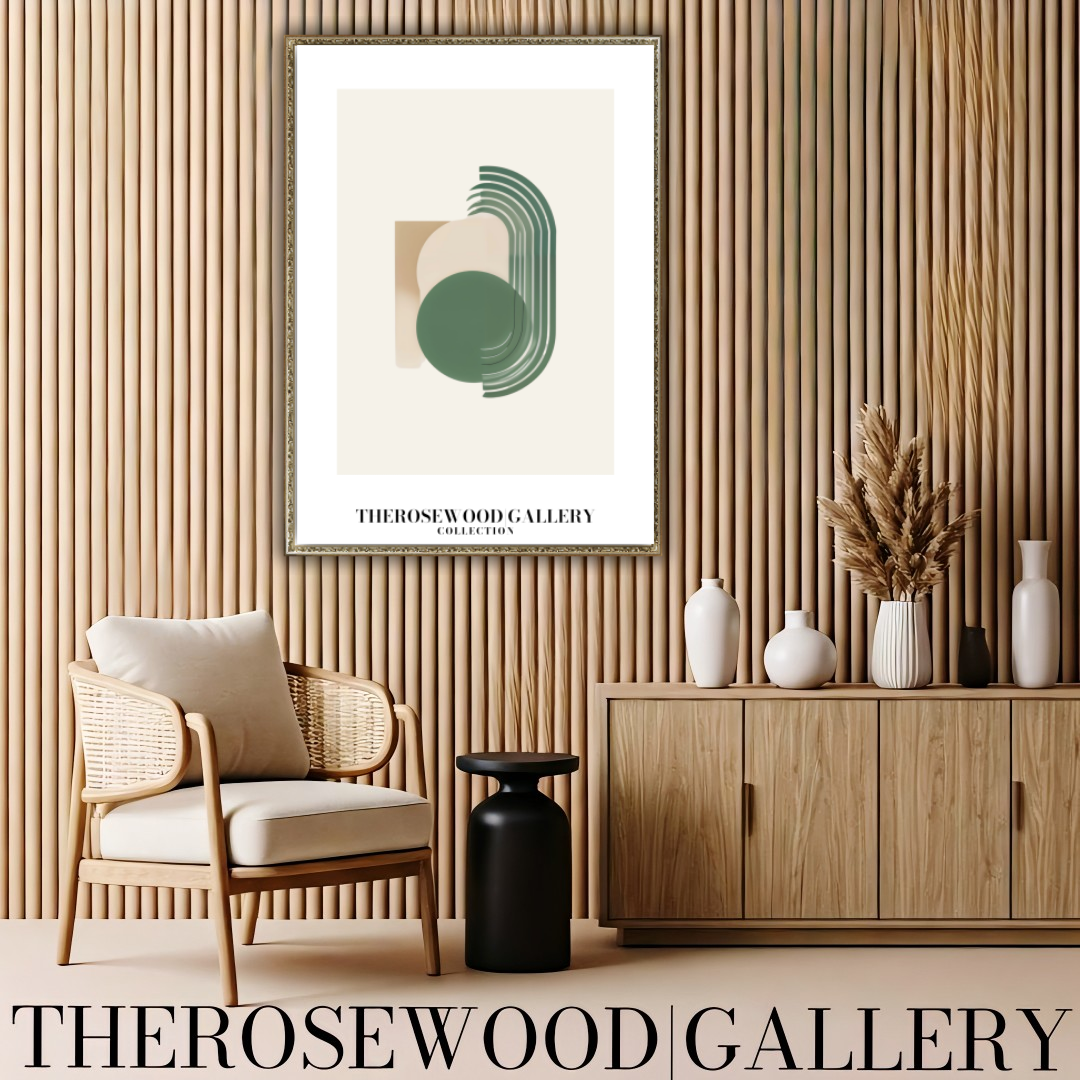 Printable Modern Abstract Art | High-Resolution Download | Soft Beige-Green Shades | Geometric Lines | Home Decor