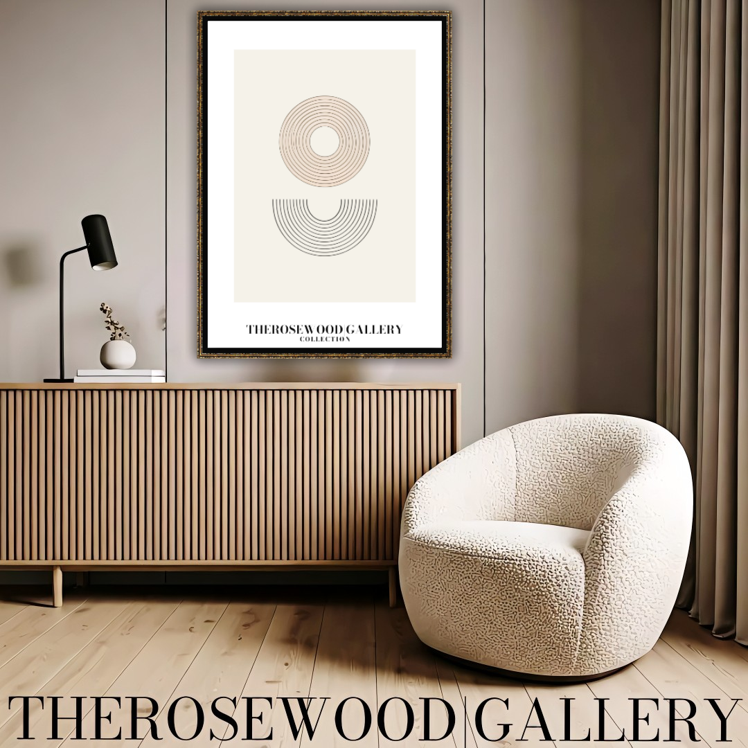 Digital Minimalist Wall Art | High-Resolution Download | Neutral | Fine Black Lines & Geometric Shapes | Contemporary Art