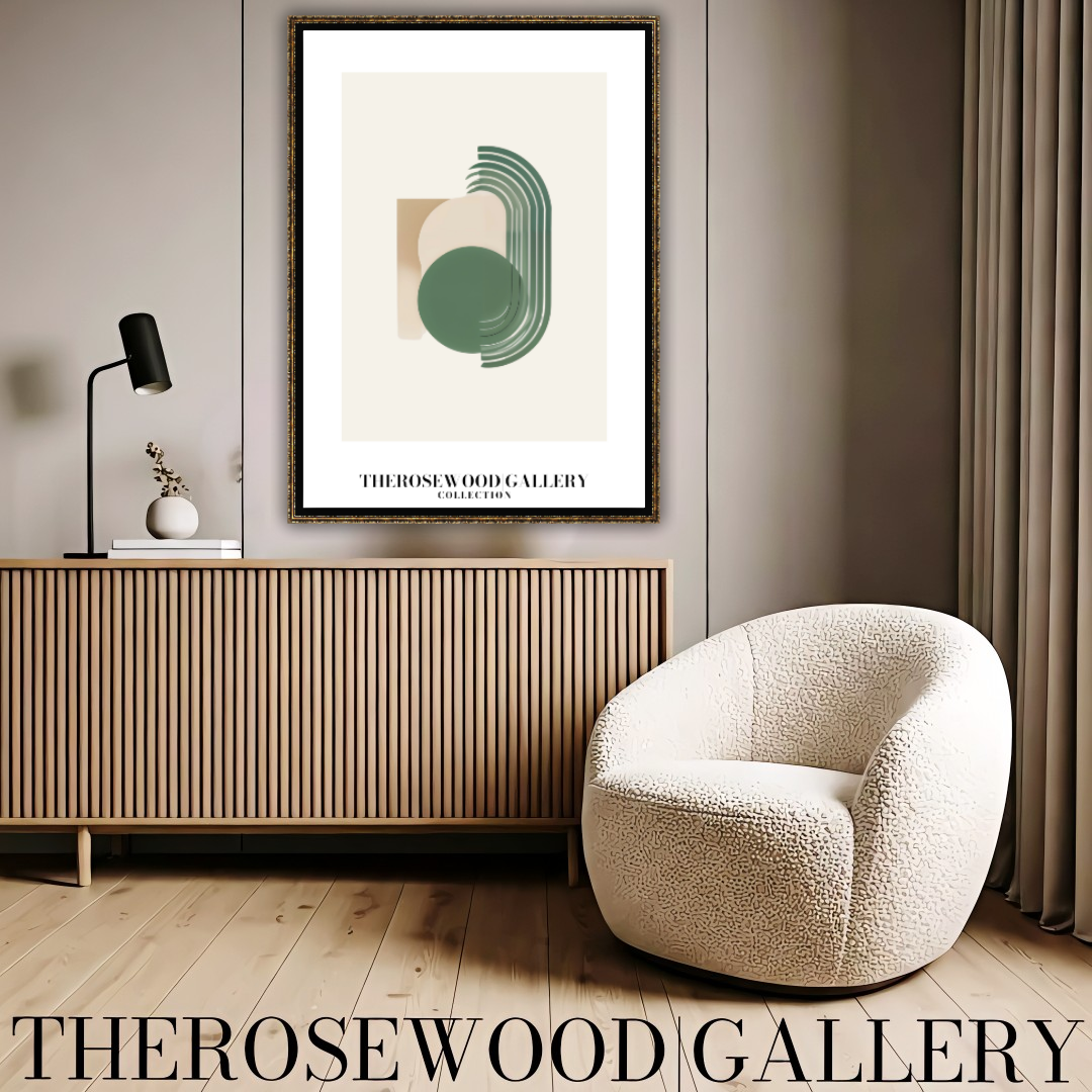 Printable Modern Abstract Art | High-Resolution Download | Soft Beige-Green Shades | Geometric Lines | Home Decor