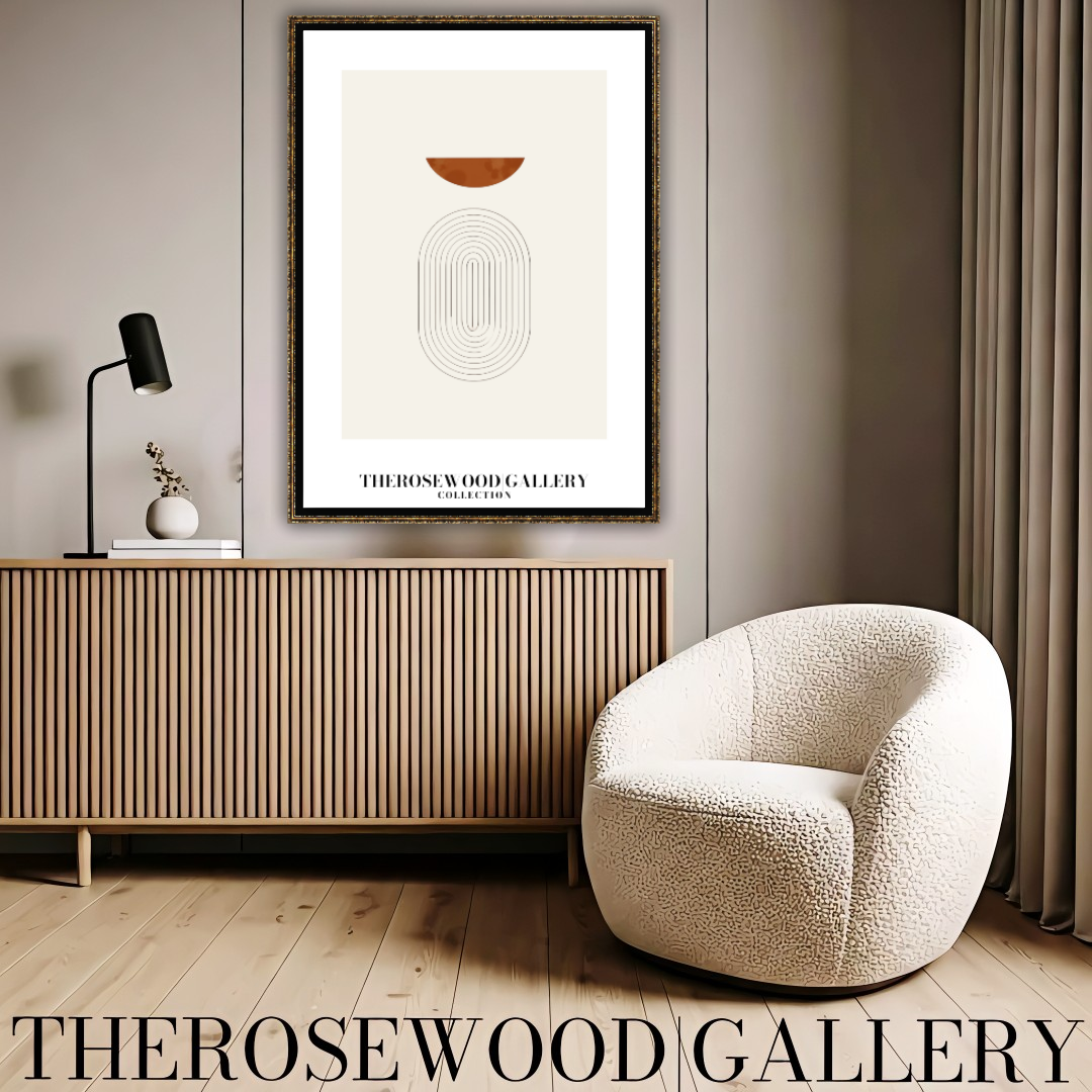 Minimalist Digital Print | Premium Quality Download | Red-Orange | Fine Lines  | Contemporary Geometric Art