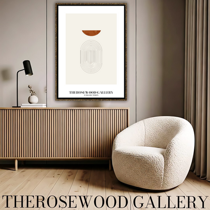 Minimalist Digital Print | Premium Quality Download | Red-Orange | Fine Lines  | Contemporary Geometric Art
