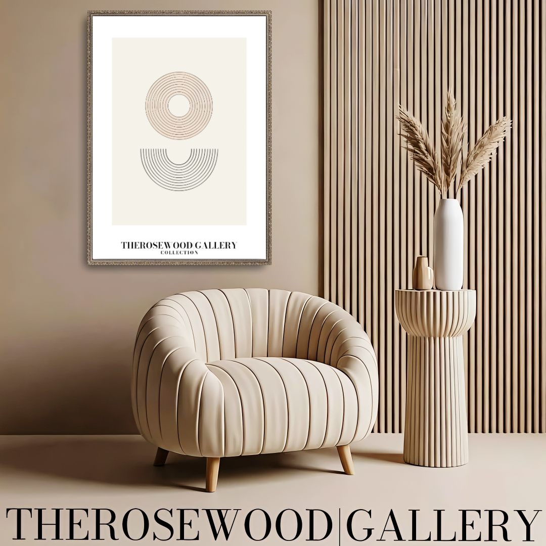 Digital Minimalist Wall Art | High-Resolution Download | Neutral | Fine Black Lines & Geometric Shapes | Contemporary Art
