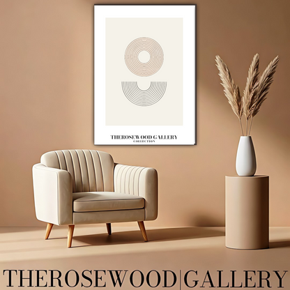 Digital Minimalist Wall Art | High-Resolution Download | Neutral | Fine Black Lines & Geometric Shapes | Contemporary Art