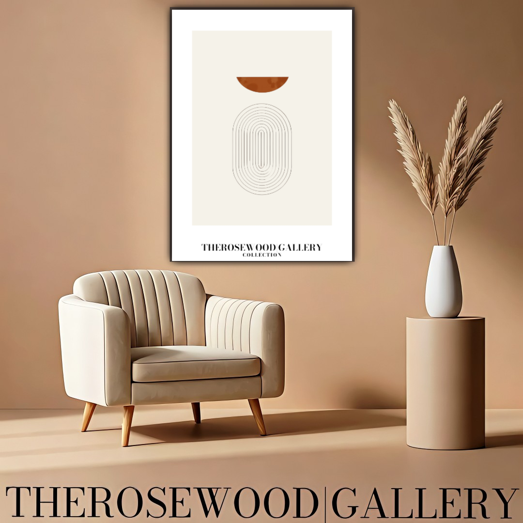 Minimalist Digital Print | Premium Quality Download | Red-Orange | Fine Lines  | Contemporary Geometric Art