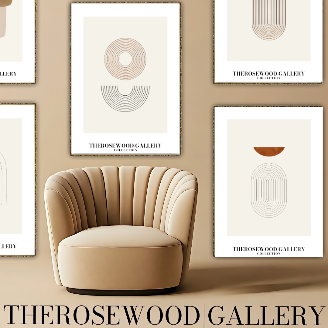 Digital Minimalist Wall Art | High-Resolution Download | Neutral | Fine Black Lines & Geometric Shapes | Contemporary Art